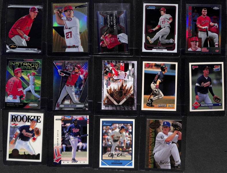 Lot of (14) 1993-2021 Baseball Star Cards w. (5) Mike Trout Cards