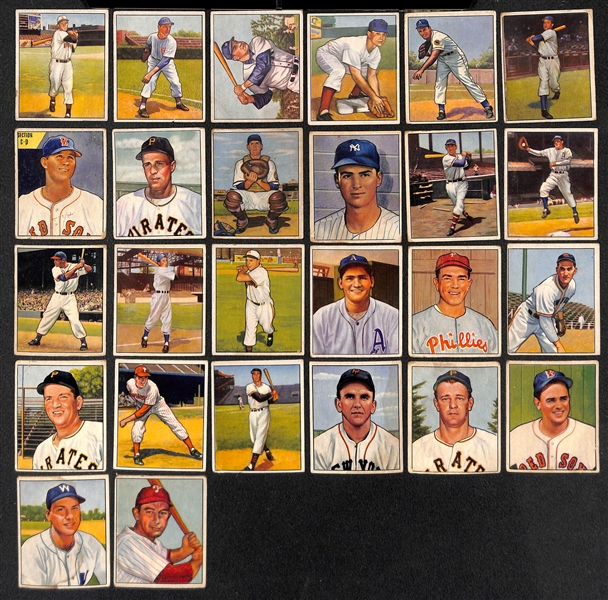  Lot of (120+) 1950 Bowman Baseball Cards w. Lou Boudreau