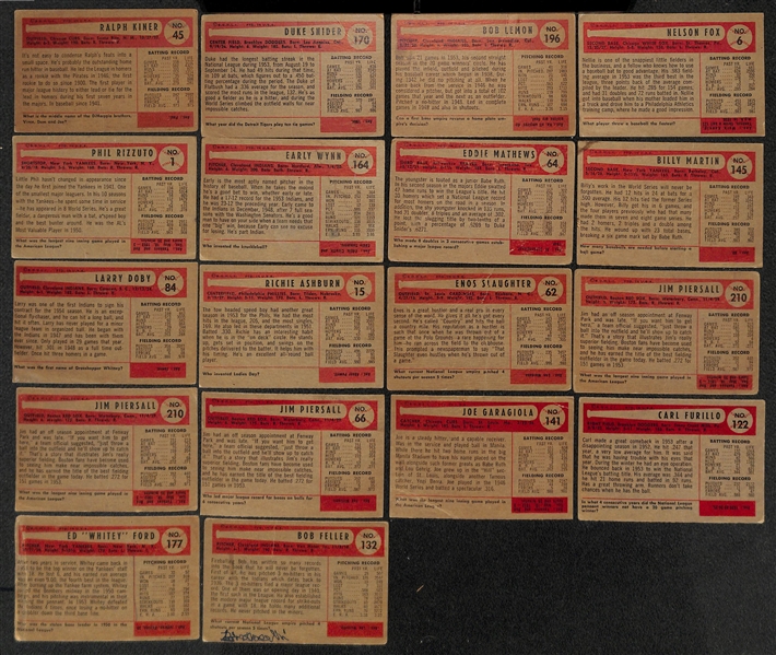 Lot of (200+) 1954 Bowman Baseball Cards w. Ralph Kiner