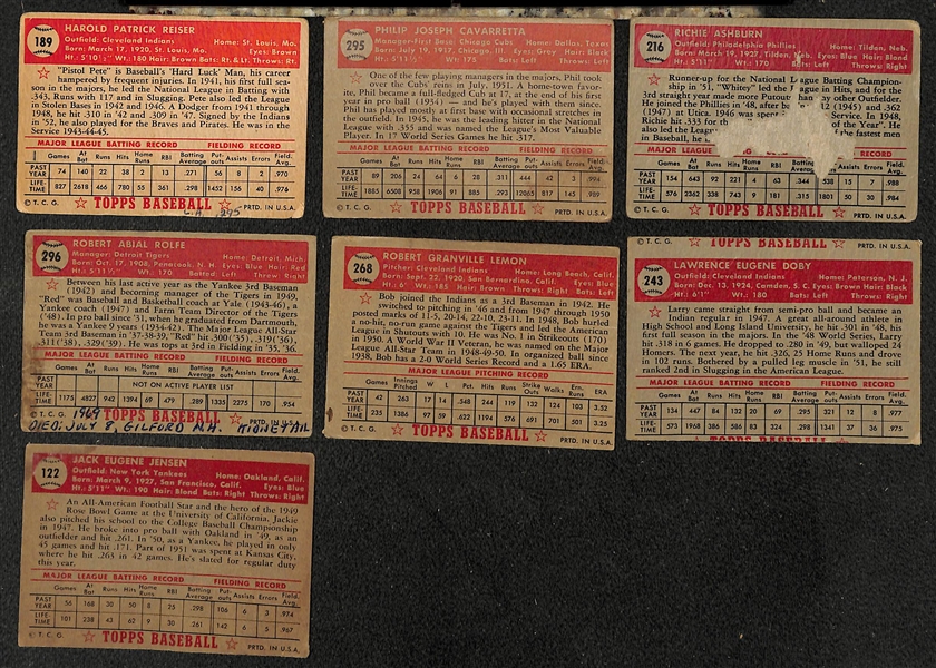 Lot of (150+) 1952 Topps Baseball Cards w. Pete Reiser