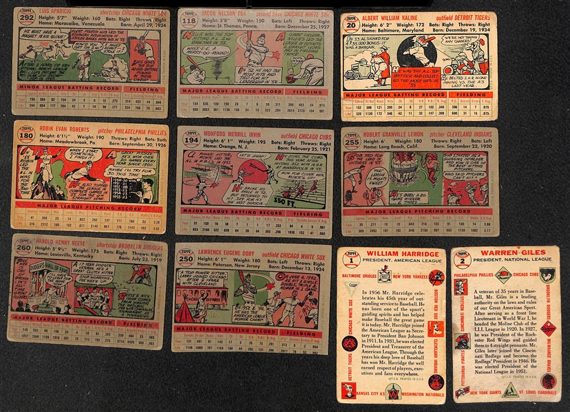 Lot of (200+) 1955 & (200+) 1956 Topps Baseball Cards w. 1956 Luis Aparicio Rookie Card