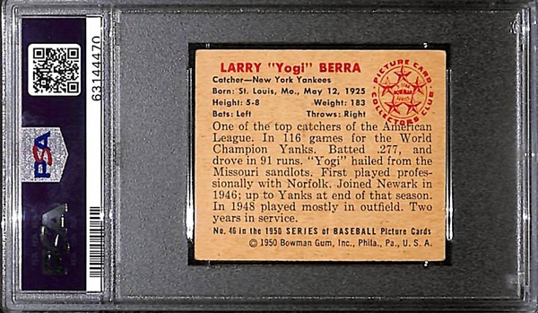 1950 Bowman Yogi Berra #46 Graded PSA 2