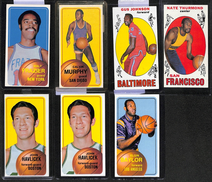 Lot of (21) 1969 & 1970 Topps Basketball Stars w. Alcindor, Robertson, West, Frazier and Others