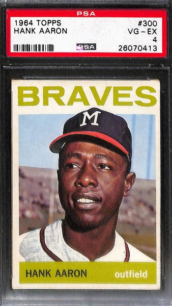 Lot of (4) 1962-64 Hank Aaron PSA Graded Baseball Cards