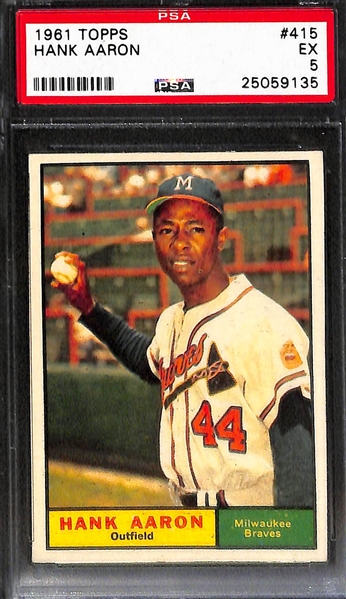 Lot of (4) 1960 and 1961 PSA Graded Hank Aaron Baseball Cards