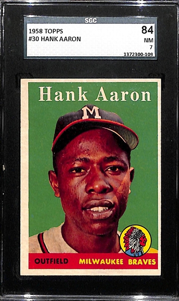1958 Topps # 30 Hank Aaron Graded SGC 7 Near Mint