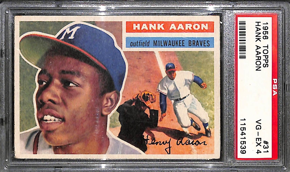 Lot of (2) 1956 # 31 Topps Hank Aaron Graded PSA 3 and PSA 4