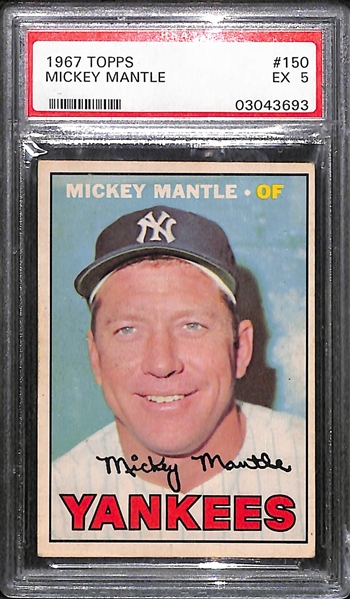 1967 Topps # 150 Mickey Mantle Graded PSA 5
