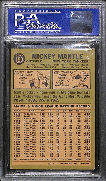 1967 Topps # 150 Mickey Mantle Graded PSA 5