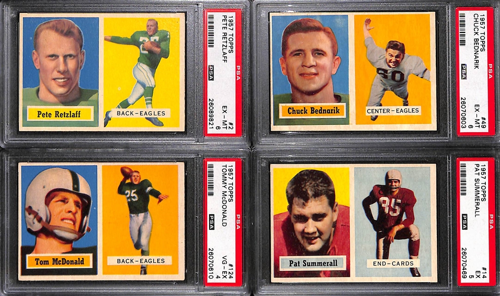 Lot of (12) Graded Vintage Football Cards Mostly 1957 Topps w. Starr, Blanda, Lane, Tittle, Berry, Van Brocklin, and More