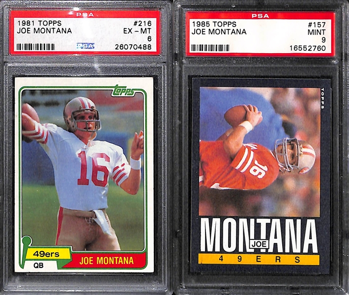 Lot of (5) Joe Montana Graded Cards including (2) 1981 Topps Rookies
