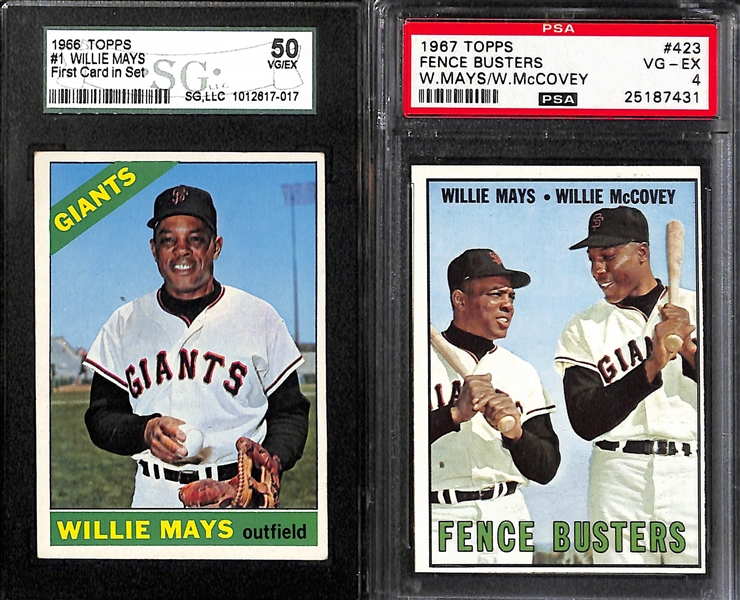 Lot of (10) Vintage Graded Willie Mays Baseball Cards