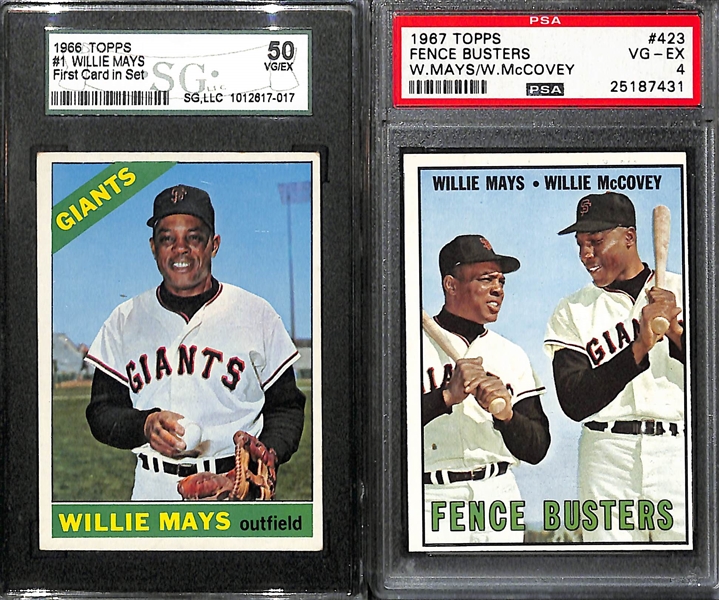 Lot of (10) Vintage Graded Willie Mays Baseball Cards