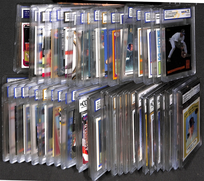 Lot of (40+) Mostly Late 1980s-2000s Baseball Graded Rookies w. Trout, Ichiro, Jeter, Pujols, Bonds, Rodriguez, Rivera and Many More