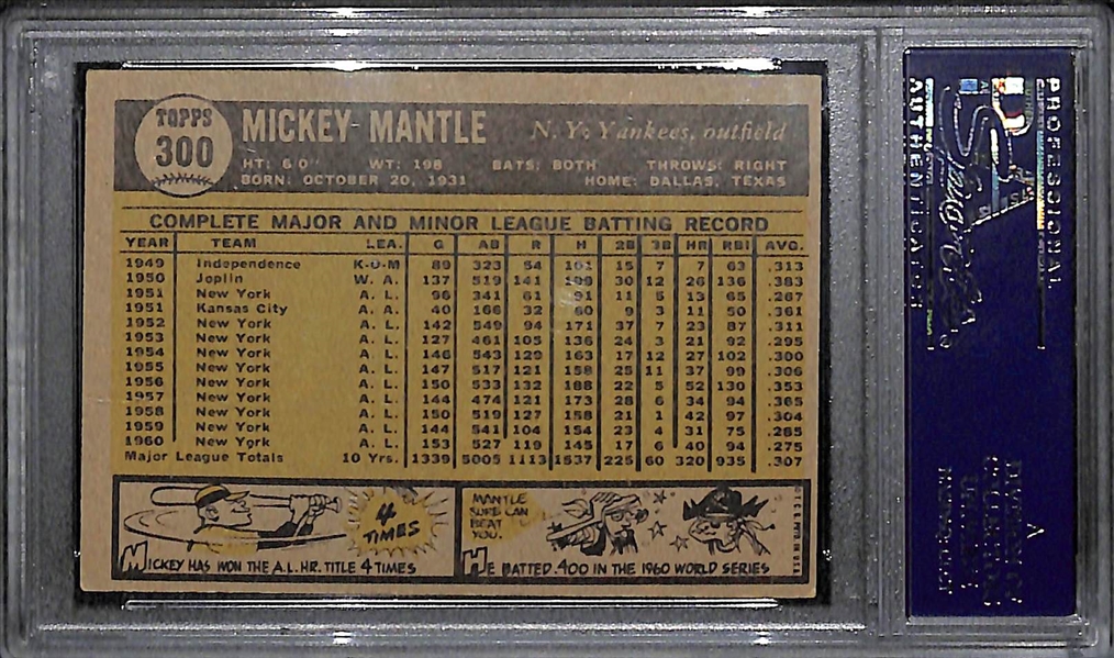 1961 Topps # 300 Mickey Mantle Graded PSA 4.5