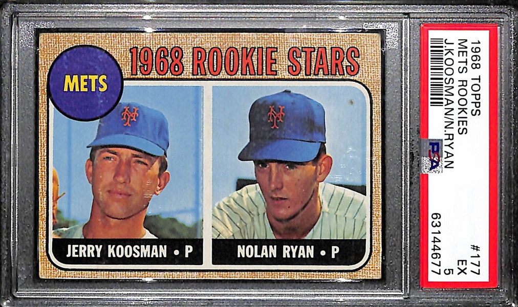 1968 Topps Nolan Ryan Rookie Card #177 Graded PSA 5 EX