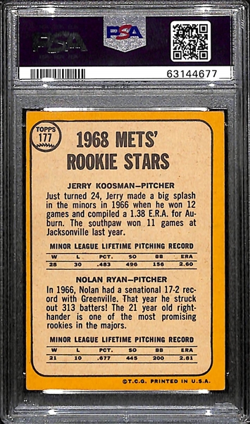 1968 Topps Nolan Ryan Rookie Card #177 Graded PSA 5 EX