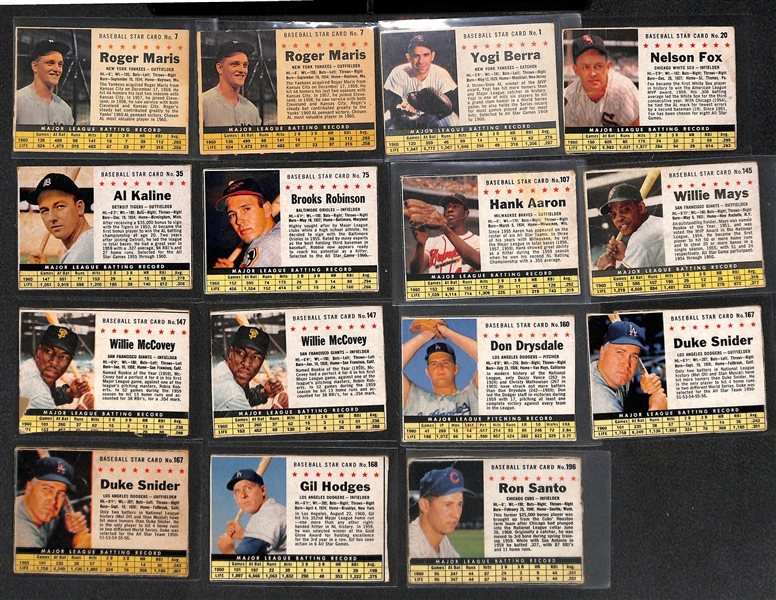 Lot of (200+) 1961 Post Cereal Cards w. Roger Maris x2