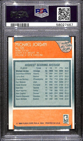 1988 Fleer Michael Jordan All-Star #120 Graded PSA 8 
