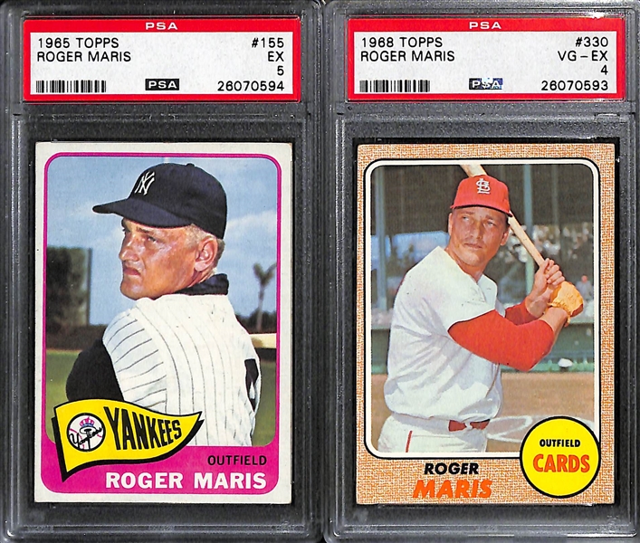 Lot of (10) Mostly 1960s PSA Graded Roger Maris Baseball Cards