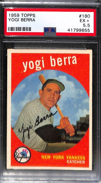 Lot of (3) 1950s PSA Graded Yogi Berra Cards Feat. 1954 Bowman PSA 5