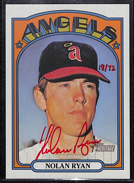 2021 Topps Heritage Nolan Ryan Red On Card Autograph #d 18/72