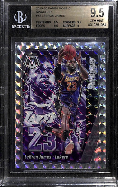Lot of (2) 2019-20 Graded LeBron James Insert Cards