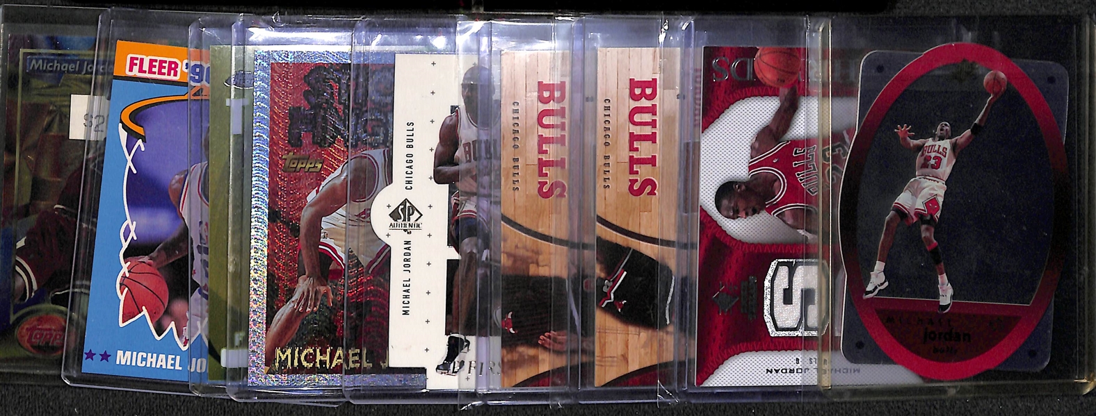 Lot of (9) Game Used and Insert Michael Jordan Cards