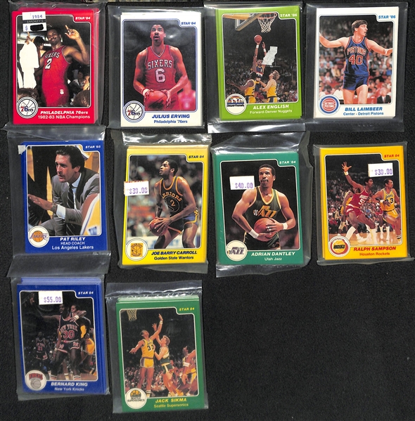 Huge Lot of 1983-86 Star Basketball Cards w. 10 Team Bags and HOF'ers Such as Larry Bird, Erving, Johnson, Stockton