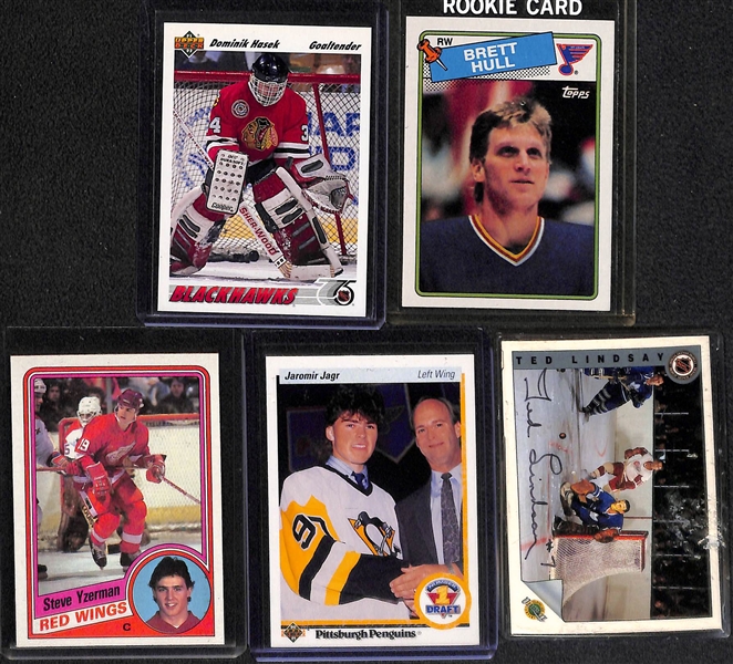Lot of (25+) Hockey Cards w. Many Autographs, Rookies, and Stars Feat. Ovechkin, Bure, Hull, Jagr, Yzerman, Bourque (JSA Auction Letter)