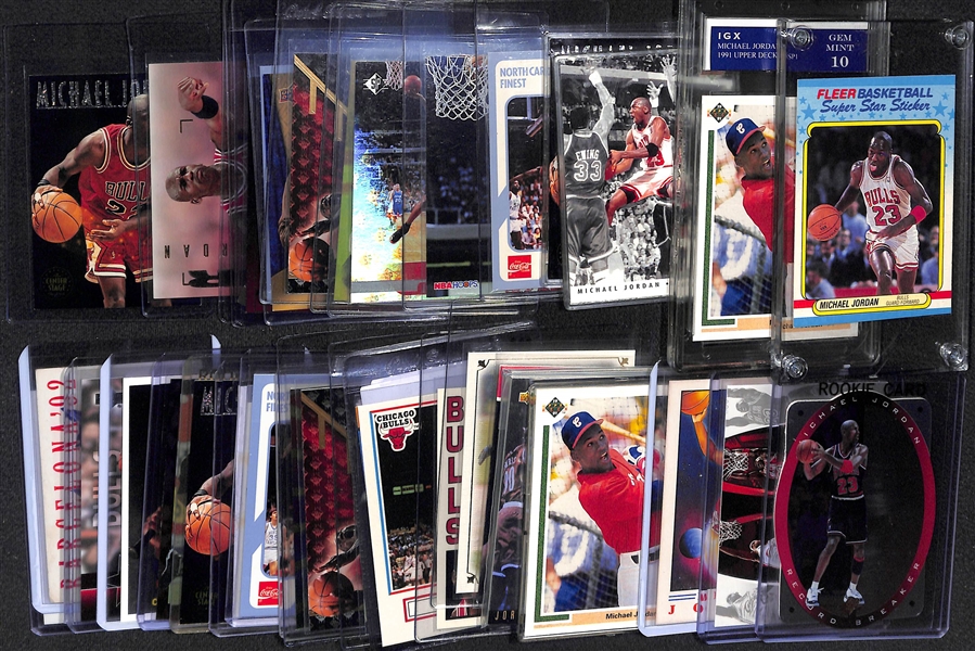 Lot of (30+) Michael Jordan Baseball and Basketball Cards and Inserts