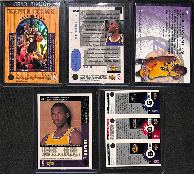 Lot of (5) Kobe Bryant Rookie Cards Feat. Both UD3, Fleer, Collectors Choice, and Upper Deck