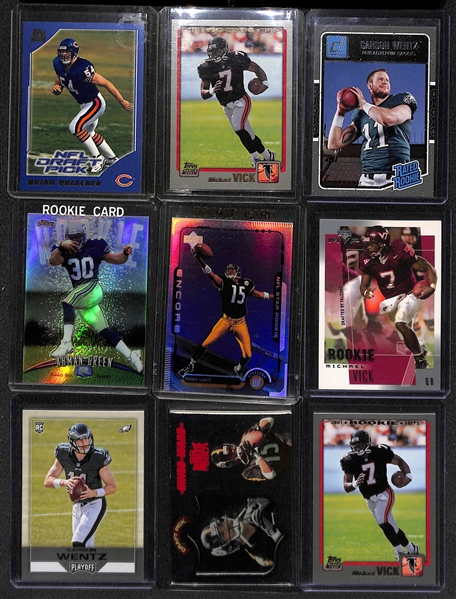 Lot of (18) Football Star Rookie Cards Feat. Peyton Manning, Moss, Tomlinson, OJ Simpson and More