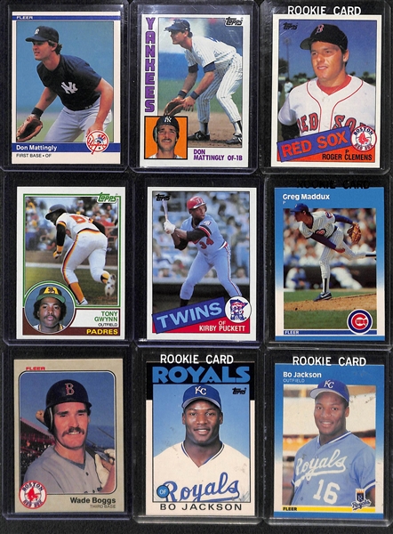 Lot of (30) Baseball Rookie Stars Feat. Clemens, Griffey Jr., Bonds, Mattingly, Ichiro, B. Jackson and More