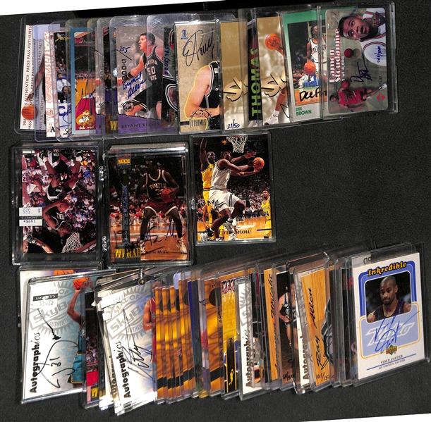 Lot of (50+) Autographed Basketball Card Lot Feat. Vince Carter, Dominique Williams, Dennis Rodman, and More