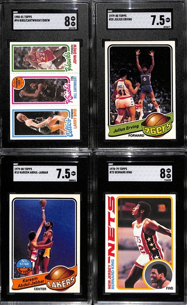 Lot of (4) 1979-1981 SGC Graded Topps Basketball w. Larry Bird Rookie 