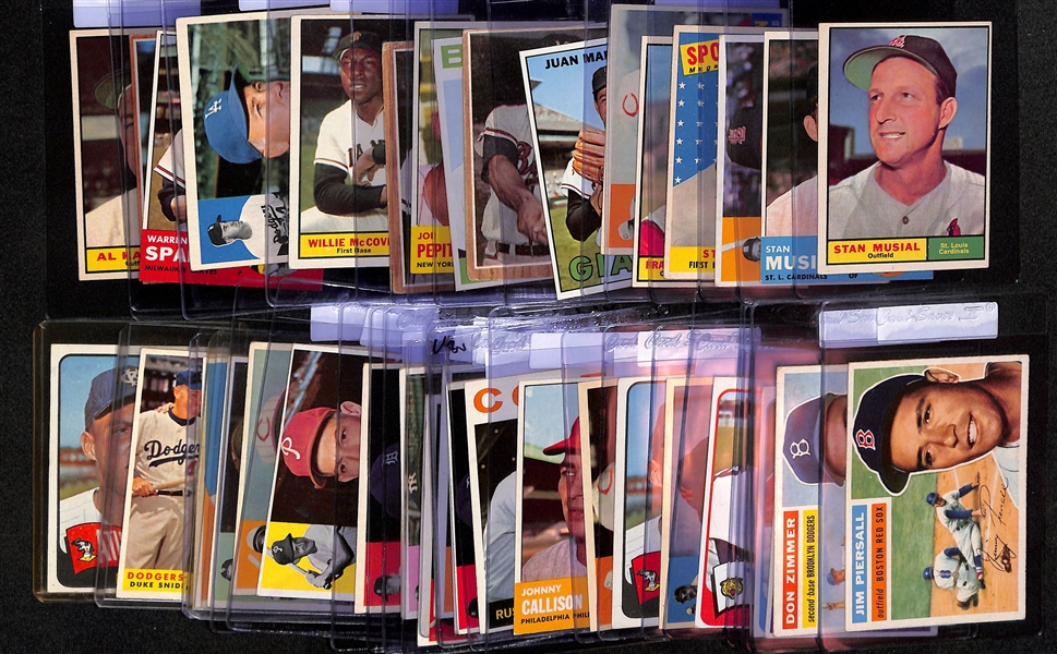 Lot of (35+) 1950s and 1960s Topps Baseball Cards Feat. (6) Stan Musial, Frank Robinson, and Many More 