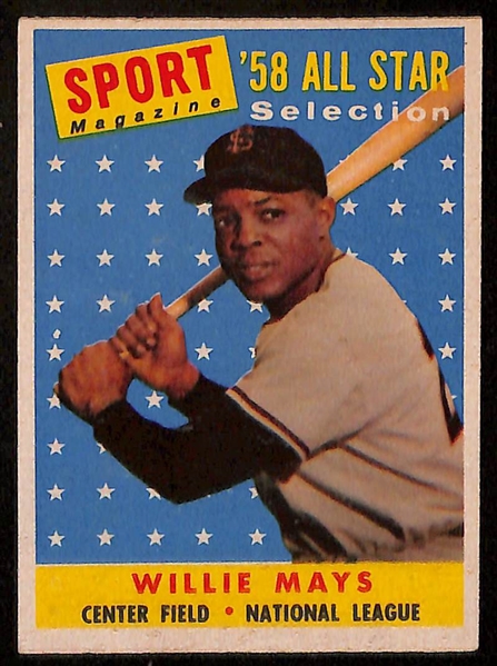 Lot of (6) 1957-1959 Topps Willie Mays Baseball Cards