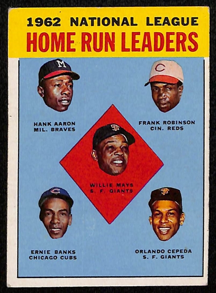 Lot of (9) 1950s-1970s Topps Hank Aaron Baseball Cards