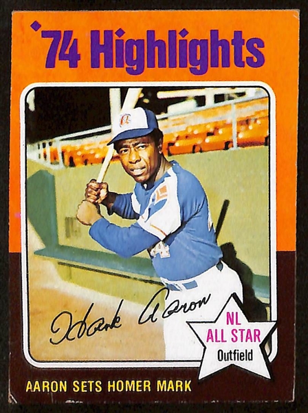 Lot of (9) 1950s-1970s Topps Hank Aaron Baseball Cards