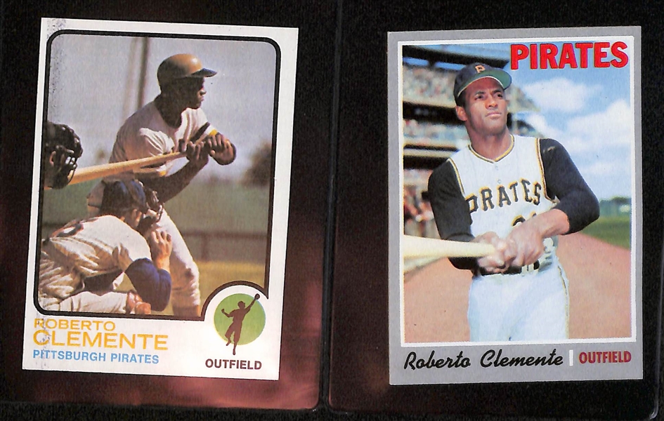 Lot of (13) 1950s-70s Roberto Clemente Mostly Topps Baseball Cards