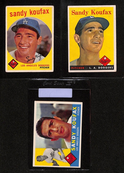 Lot of (9) 1958-1966 Sandy Koufax Topps Baseball Cards
