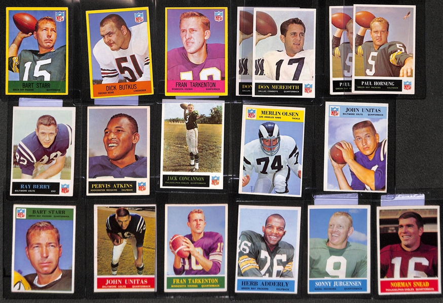 Lot of (17)  1960s Philadelphia Football Cards w. Unitas, Starr, Butkus, Hornung and Others