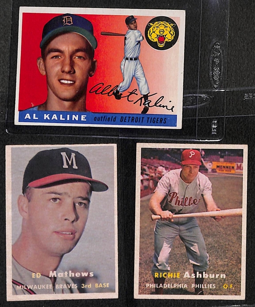 Huge Lot of (39) 1950s Baseball Stars and Hall of Famers feat. Ted Williams, Campanella, Kaline, Mathews and Others