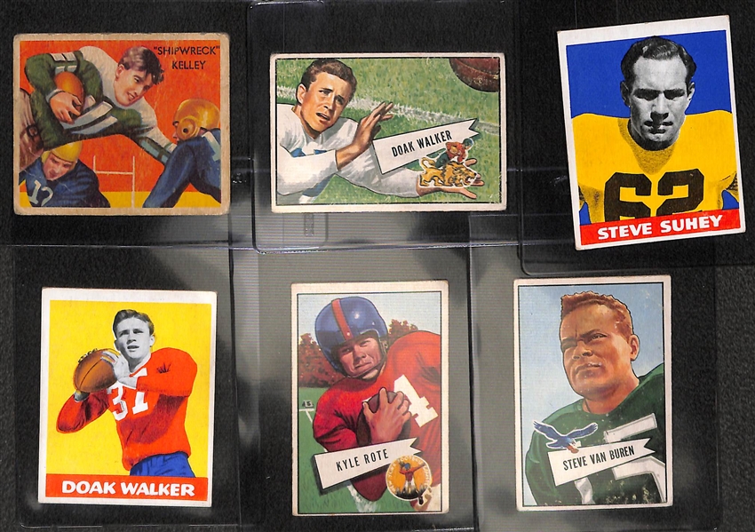 Lot of (6) Early Vintage Football Featuring 1935 National Chicle Shipwreck Kelley