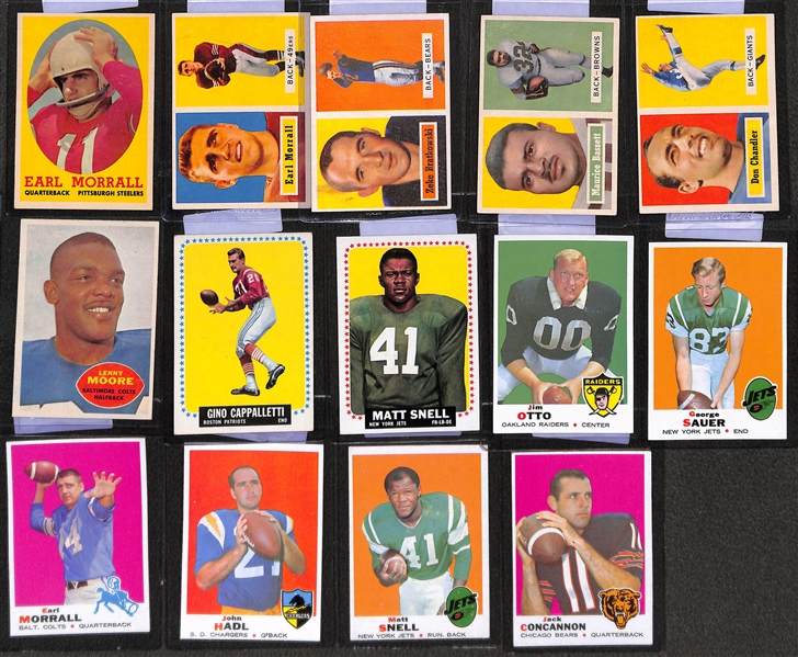 Lot of (30+) 1950s and 1960s Topps Football Cards w. Starr, Blanda, Tarkenton, Butkus, Moore, and Others