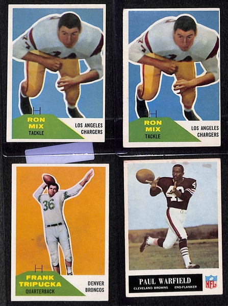 Lot of (20) 1960-62 Fleer Football w. Jim Brown, Jack Kemp, Don Maynard and More