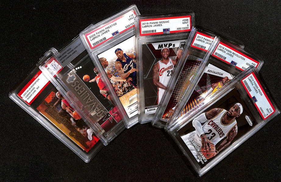 Lot of (7) Graded LeBron James Basketball Cards