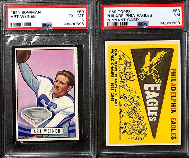 Huge Lot of (45+) 1950s Vintage Football Cards Feat. Blanda, Stautner, Perry and (8) PSA Graded
