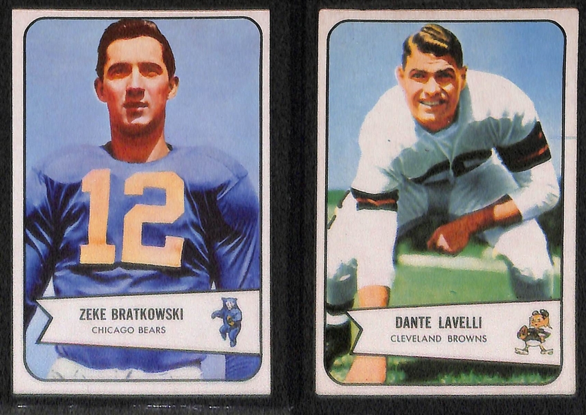 Lot of (6) 1953 and 1954 Bowman Football Cards Feat. Frank Gifford and Lou Groza